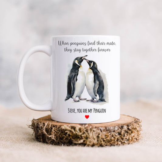 Personalised couples' Penguin Mug