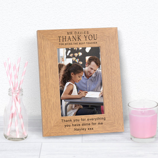 Thank you for being the Best Teacher Wood Picture Frame