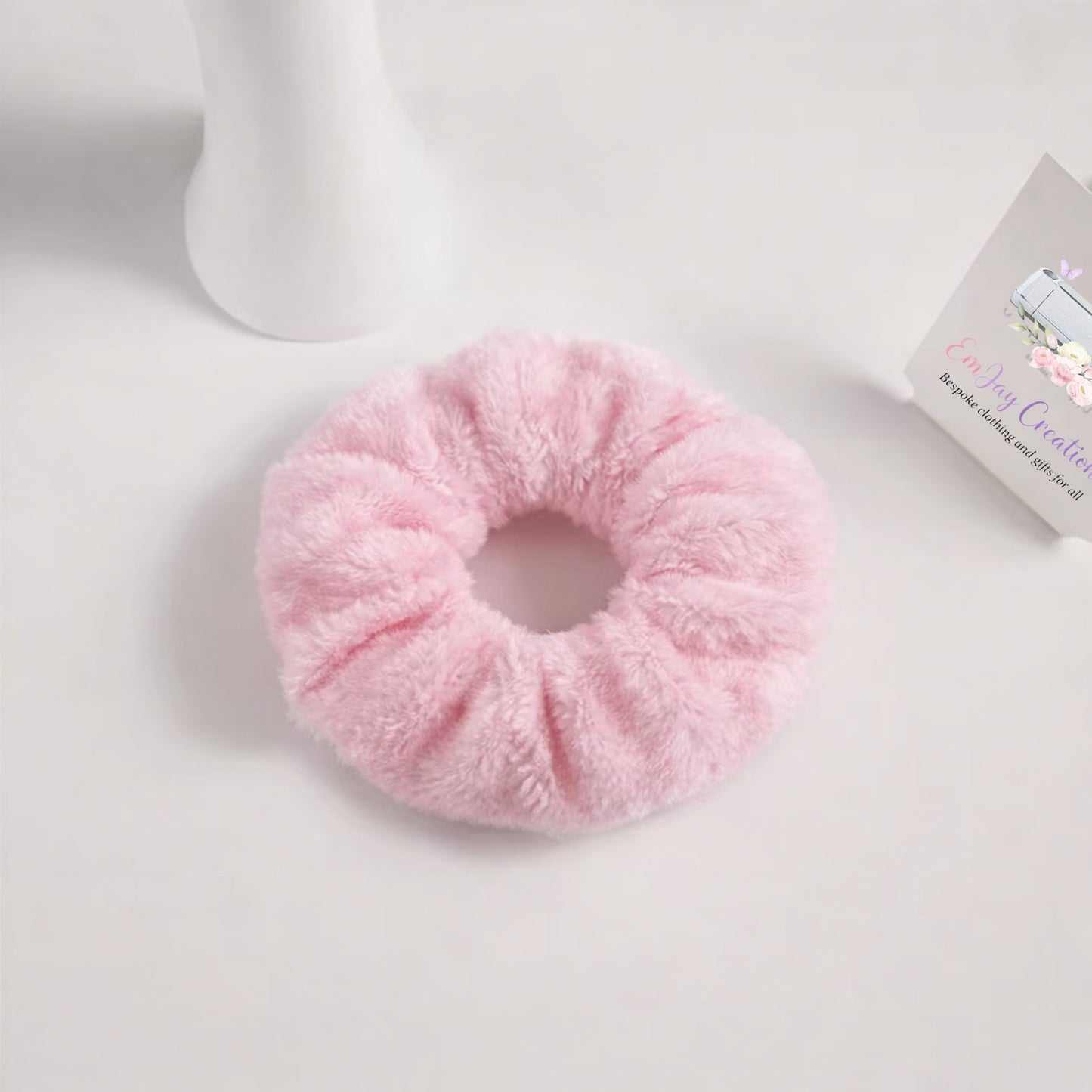 Plush hair scrunchie - baby pink