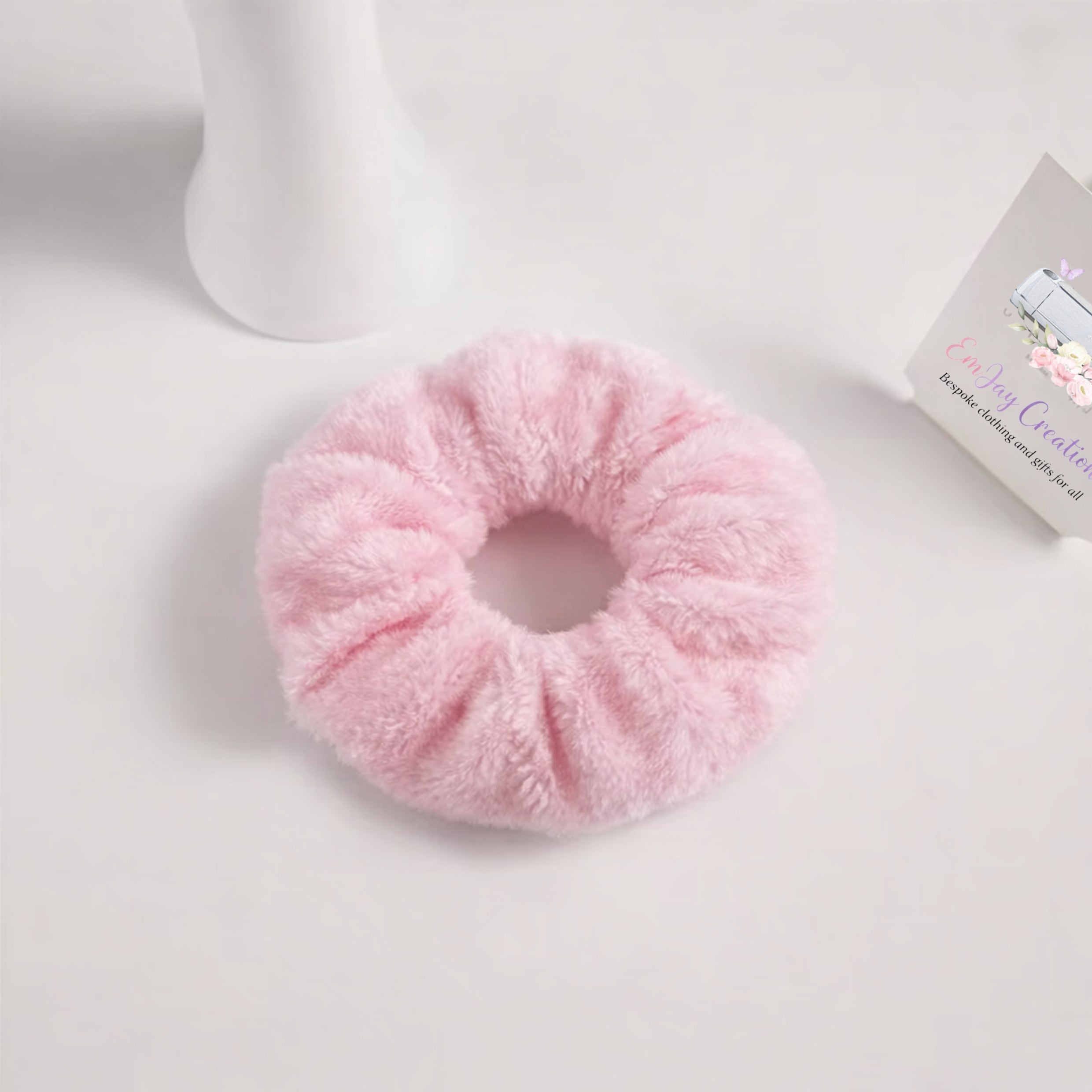 Plush hair scrunchie - baby pink