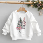 Girls personalised pink Nutcracker Christmas sweatshirt