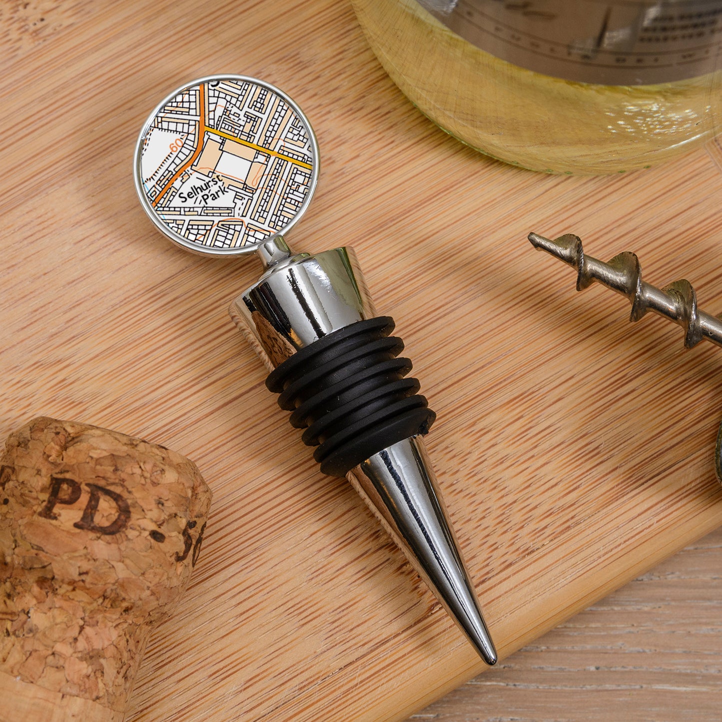 Favourite Place Bottle Stopper – Personalised Football Stadium Map gift