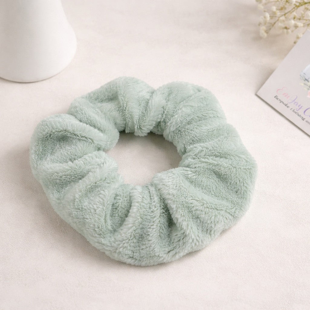 Plush hair scrunchie - soft sage