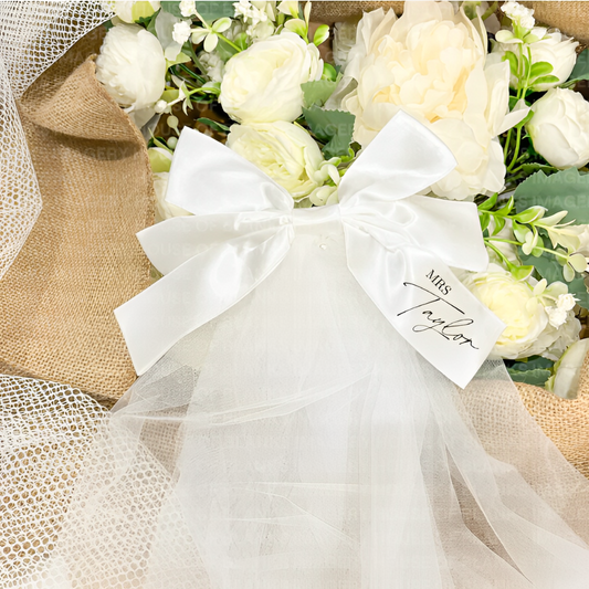 Personalised Hen Party bow veil