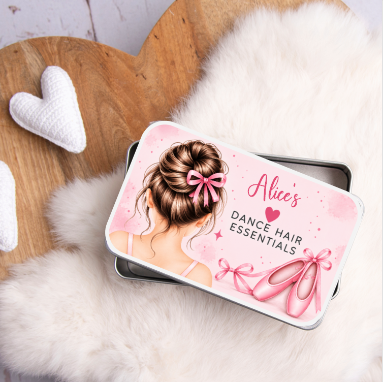 Dance Hair Essentials Kit | Complete Ballet Bun Set | Dancer Hair Accessories Gift Tin