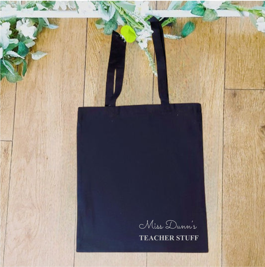 Personalised teacher's stuff tote bag
