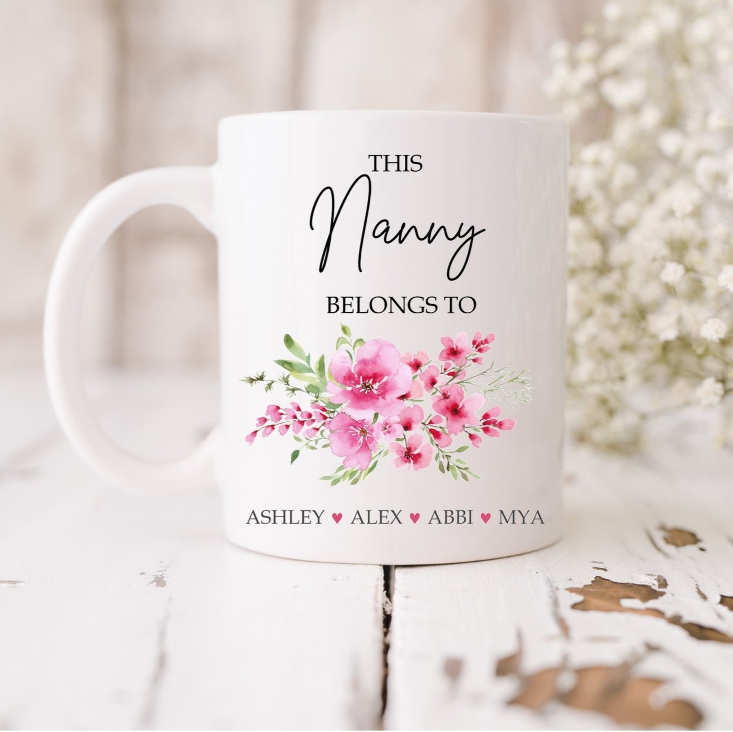 Personalised 'this Nanny belongs to' mug