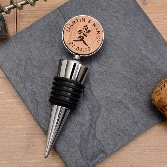 Feng Shui Love Bottle Stopper - Cherrywood