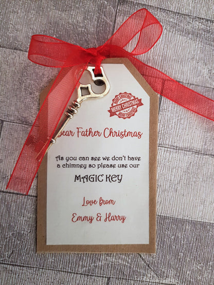 personalised Santa Magic Key: Christmas Eve No Chimney Key