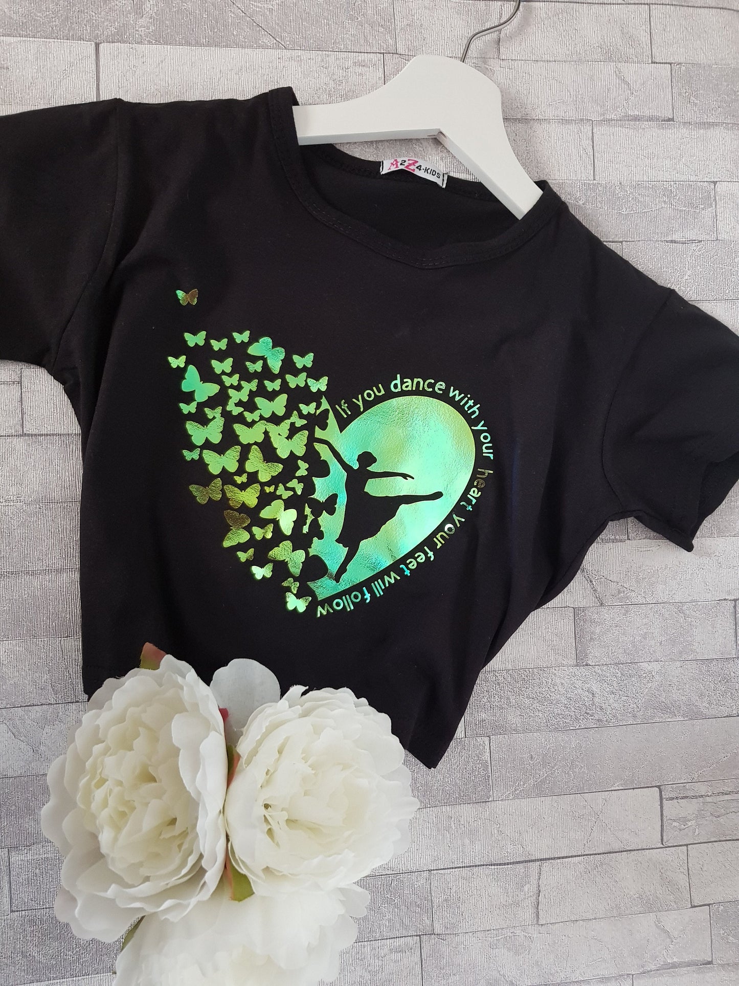 Ballerina T-Shirt: Color-Changing Vinyl, Heart & Butterfly Design