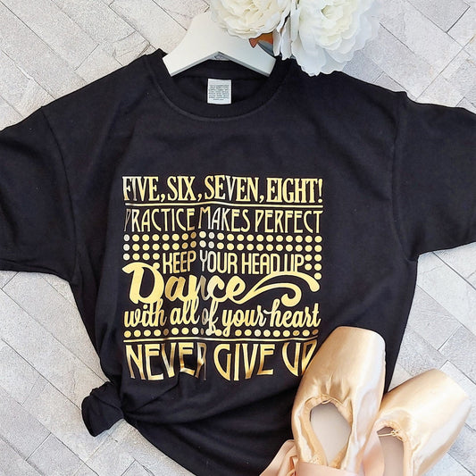 Dance t-shirt, teeshirt, t-shirt, Girls/Ladies Dance Top 5678 dance count, dance gift