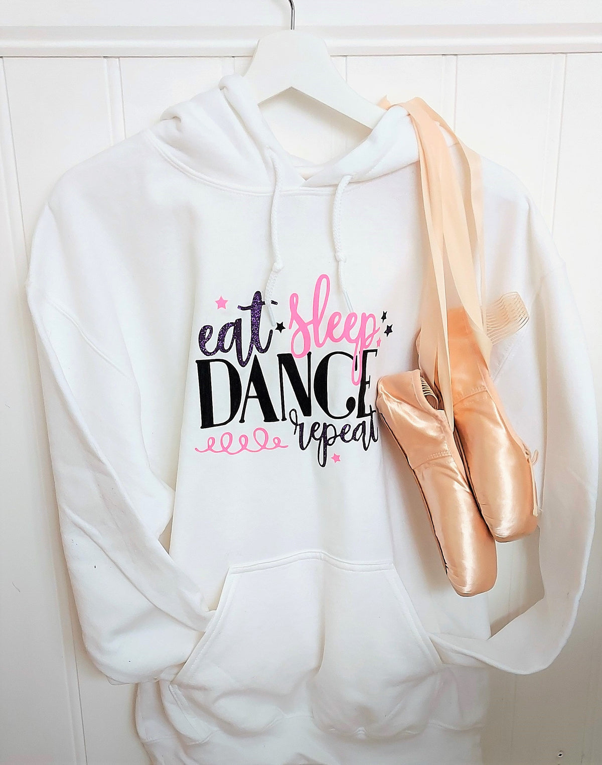 Eat Sleep Dance Repeat hoodie, personalised dance hoodie, dance gift, personalised gifts for dancers, ballet gift, ballerina hoodie