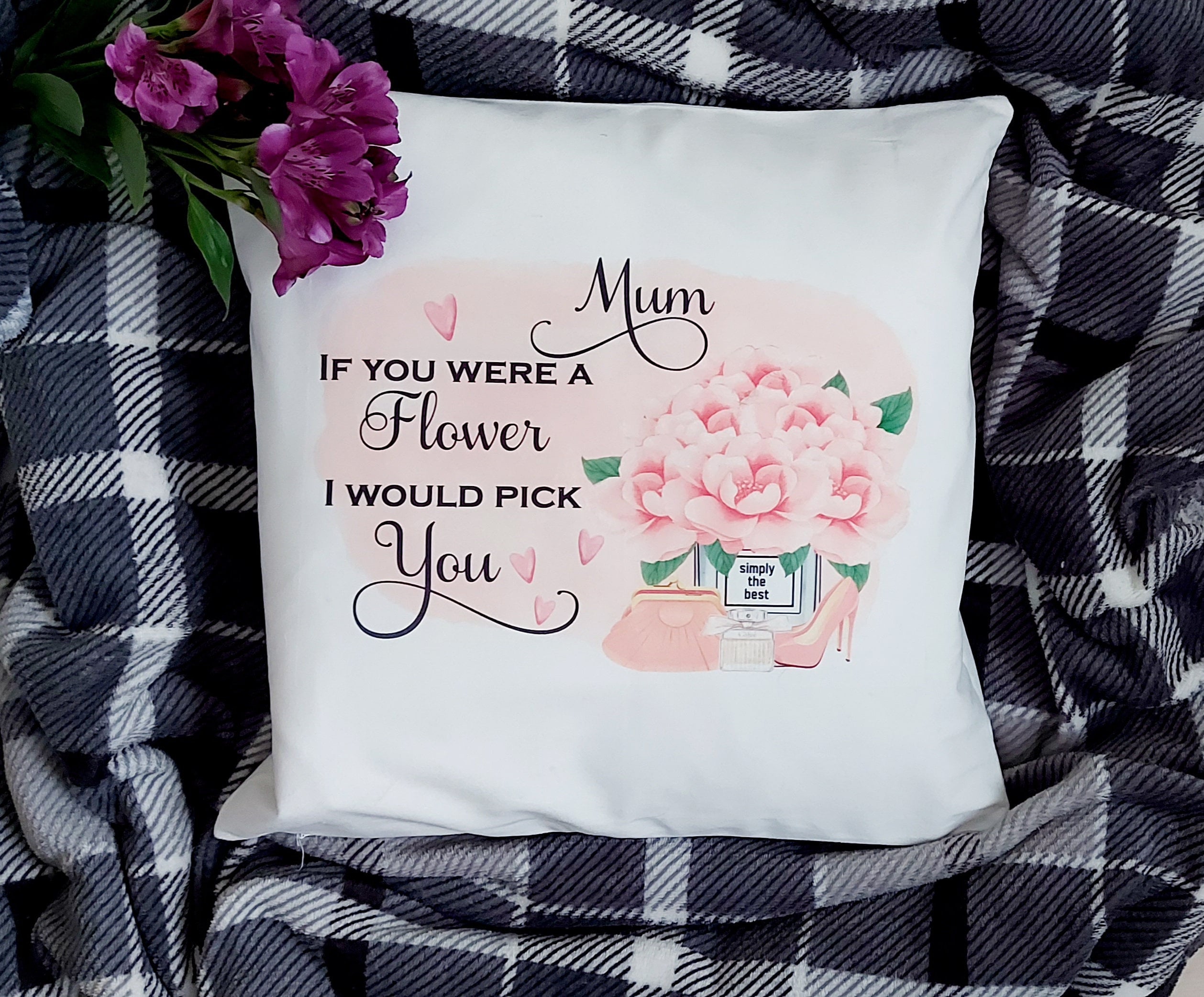 Mum cushion, Mum, if you were a flower cushion, Aunt, Gran, Daughter, editable relation