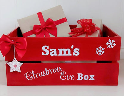 Red Christmas Eve Crate: Personalised Family Keepsake Box