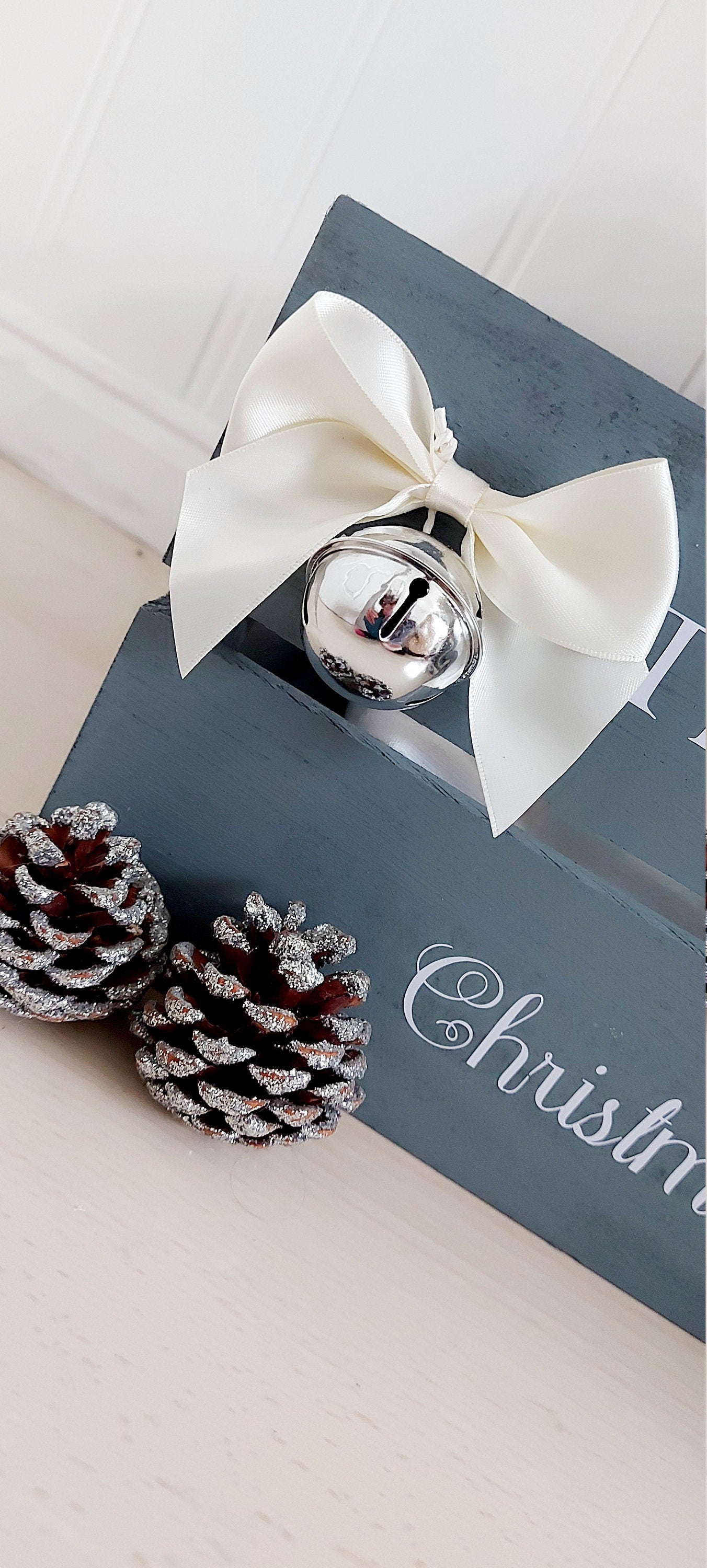 personalised Grey Christmas Eve Crate: Family Keepsake Box