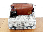Monogrammed Black Faux Leather Washbag - Men's Toiletry Bag