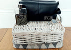 Monogrammed Black Faux Leather Washbag - Men's Toiletry Bag