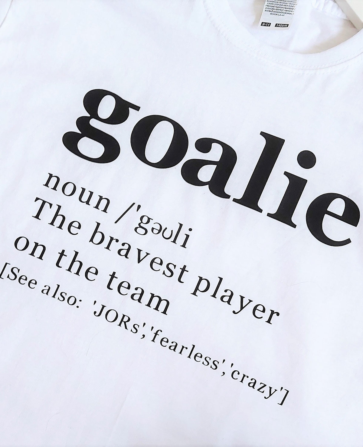 Personalised Goalie Definition T-shirt, Football Goalie Gift, Custom Football Goalkeeper Tee, Sports Fan Gift, gift for goalkeeper