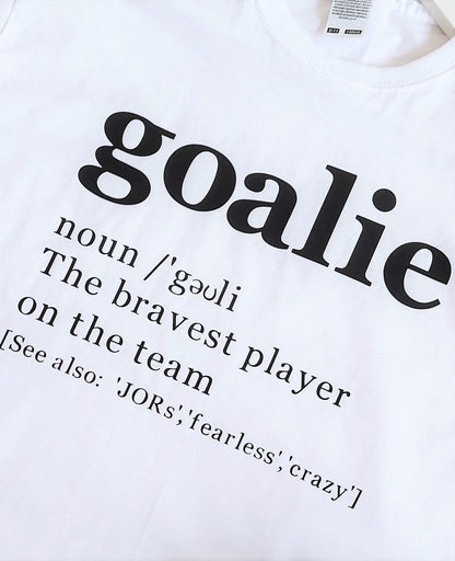 Personalised Goalie Definition T-shirt, Football Goalie Gift, Custom Football Goalkeeper Tee, Sports Fan Gift, gift for goalkeeper