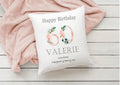 Personalised Floral 60th Birthday Cushion: Monogram Initial Gift