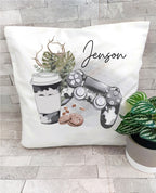 Personalised Gamer Boy Cushion: Camo Controller Gaming Gift