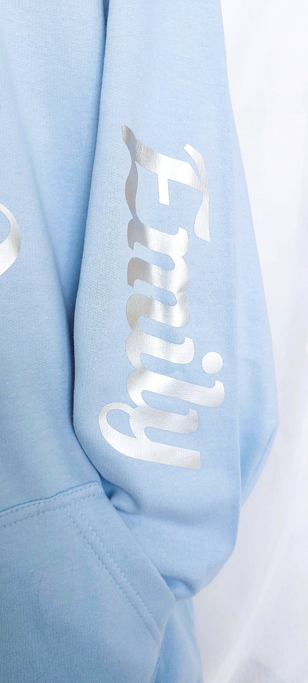 Personalised Sky Blue/Silver 'Born to Dance' Hoodie