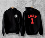 personalised Football Hoodie: Eat Sleep Repeat, Custom Number