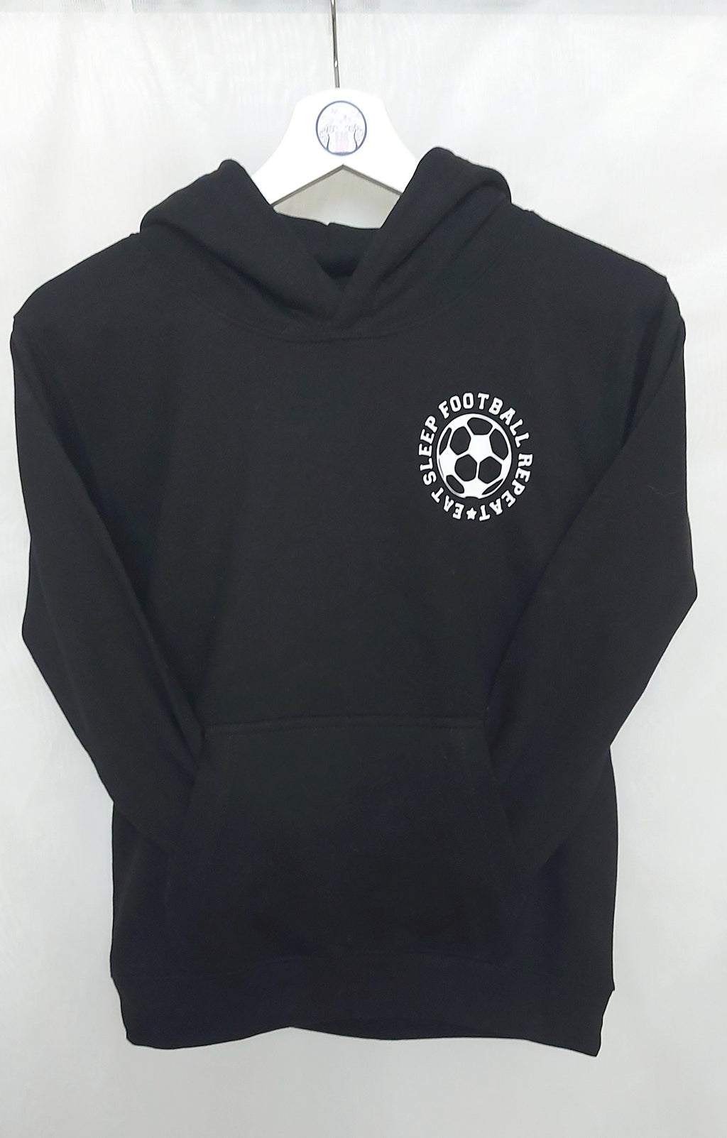 Personalised Football Hoodie: Eat Sleep Repeat, Custom Number