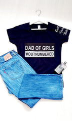 Personalised Dad of Girls Outnumbered tshirt