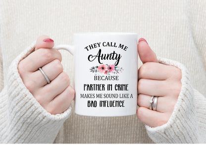 Funny Aunty Mug: Partner in Crime Gift