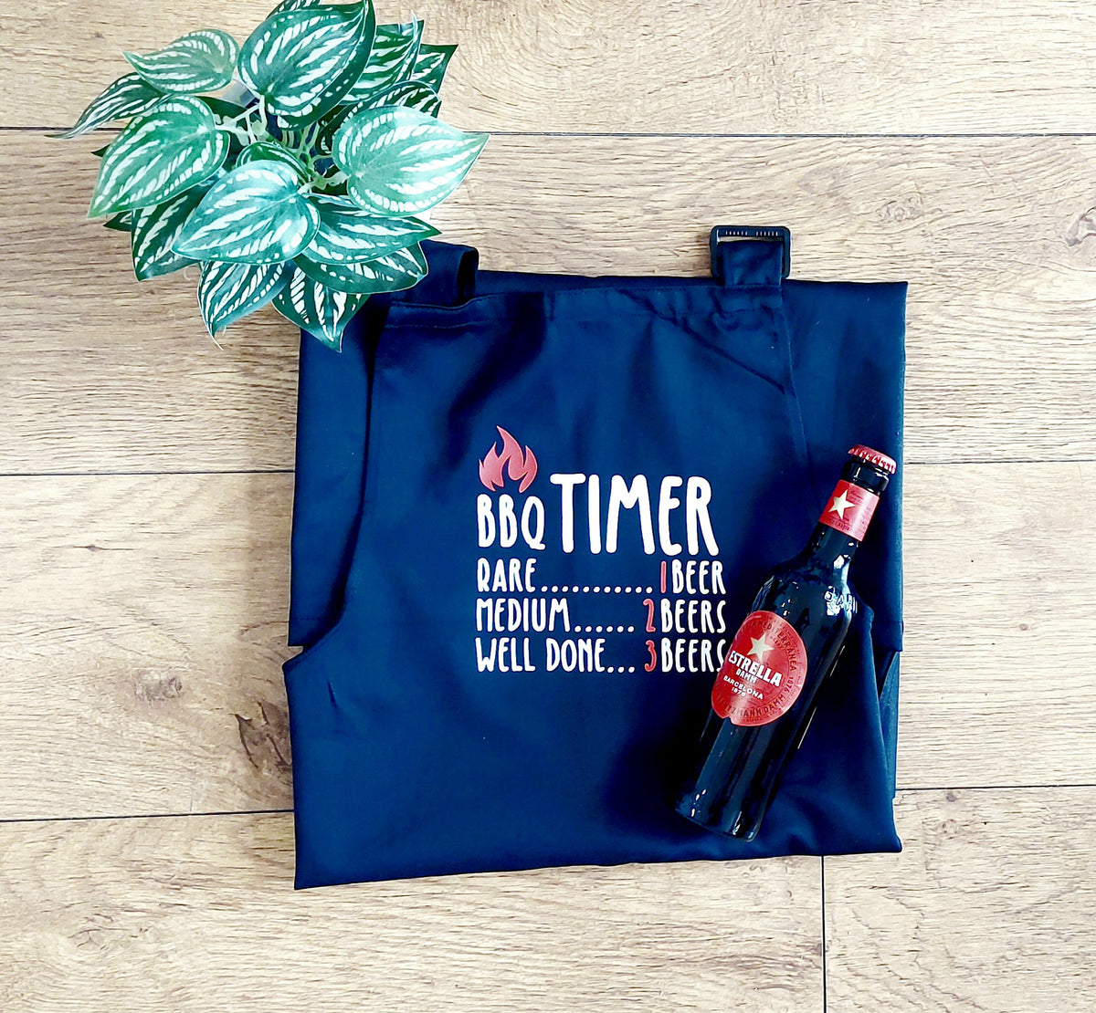 Men's Funny BBQ Timer Apron: Fairtrade Cotton Grill Master Gift