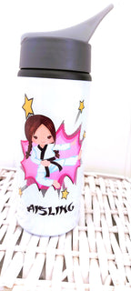 personalised Karate Girl Water Bottle - Mujka Graphics