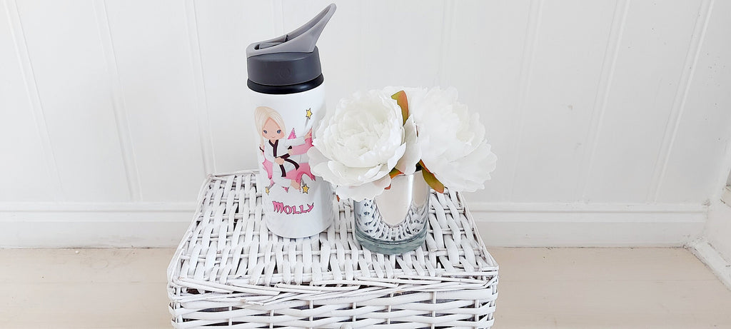 personalised Karate Girl Water Bottle - Mujka Graphics