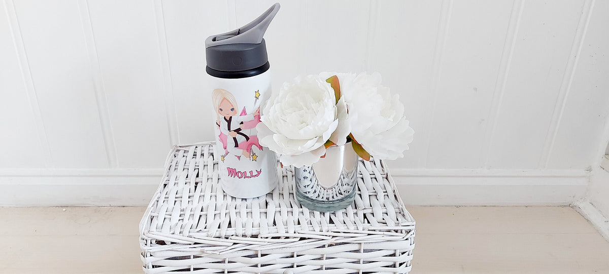 personalised Karate Girl Water Bottle - Mujka Graphics