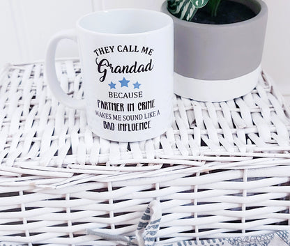 personalised Grandad Mug: Partner in Crime Gift