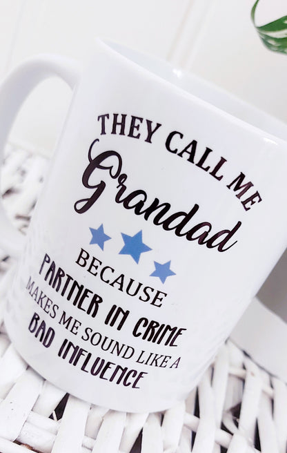 personalised Grandad Mug: Partner in Crime Gift