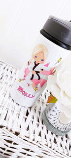 personalised Karate Girl Water Bottle - Mujka Graphics