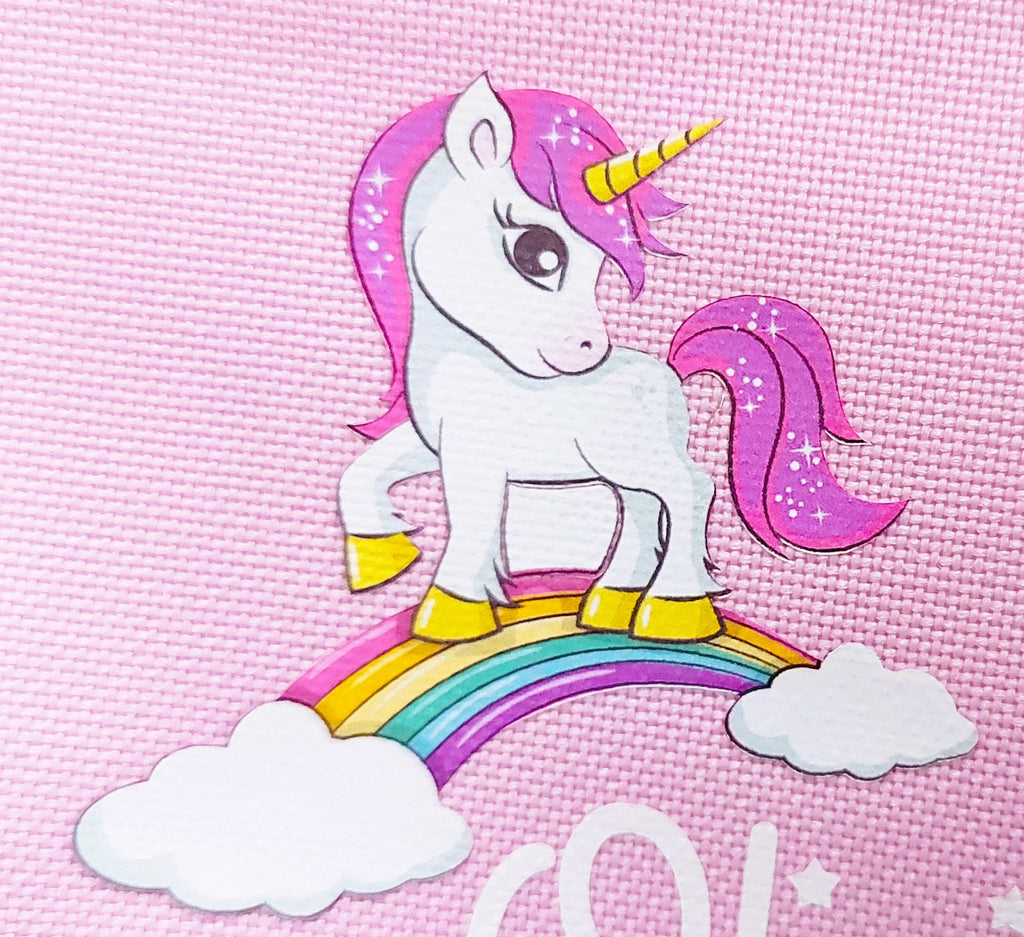 personalised Unicorn Pencil Case: Pink Polyester, Back to School