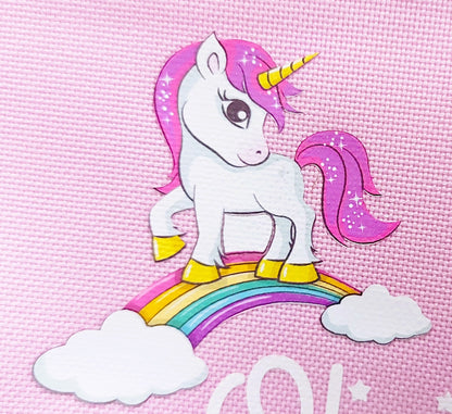 personalised Unicorn Pencil Case: Pink Polyester, Back to School