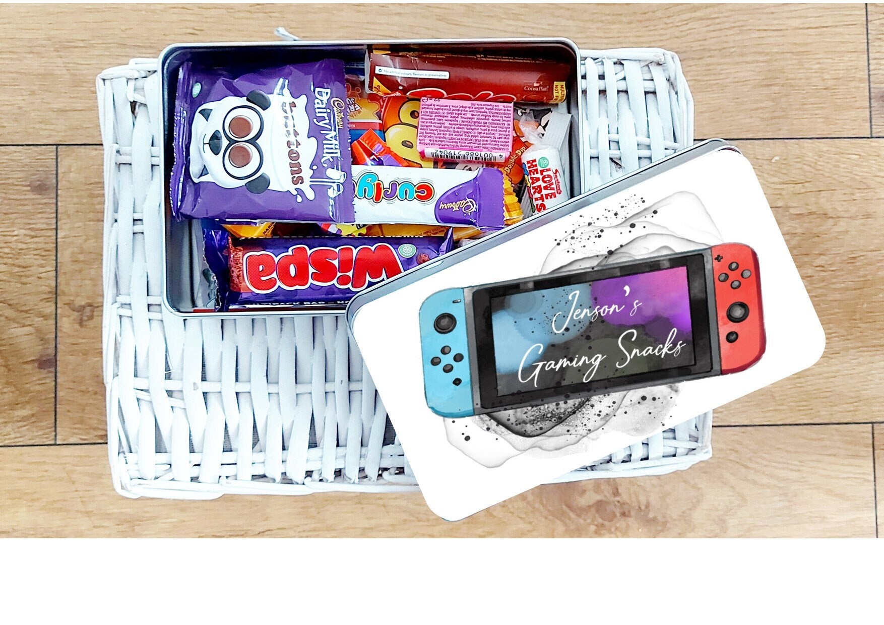 personalised Gamer Sweet Tin: Gaming Console Design