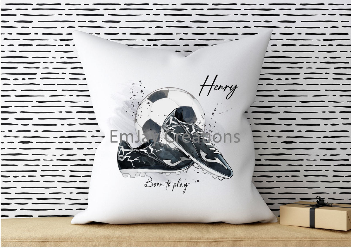 personalised Football Cushion: Polyester Sports Decor, Teen Gift