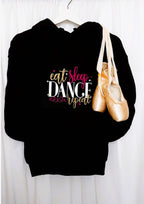 Personalised Eat Sleep Dance Repeat Hoodie, Dance Gift for Girls