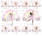 Rainbow ballerina personalised drawstring bag