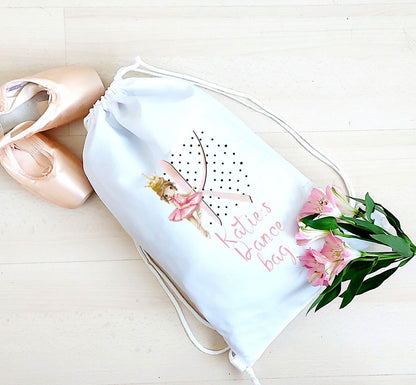 Ballerina Drawstring Bag: Personalised Dance Gift