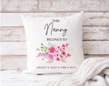 Personalised Floral This Nanny Belongs to Cushion