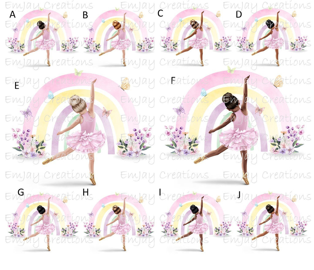 Personalised Ballerina Mug and Coaster Set: Rainbow Ballet Gift