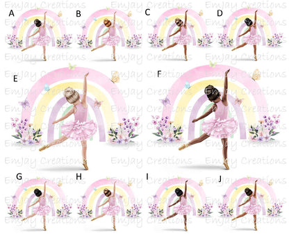 Personalised Ballerina Mug and Coaster Set: Rainbow Ballet Gift