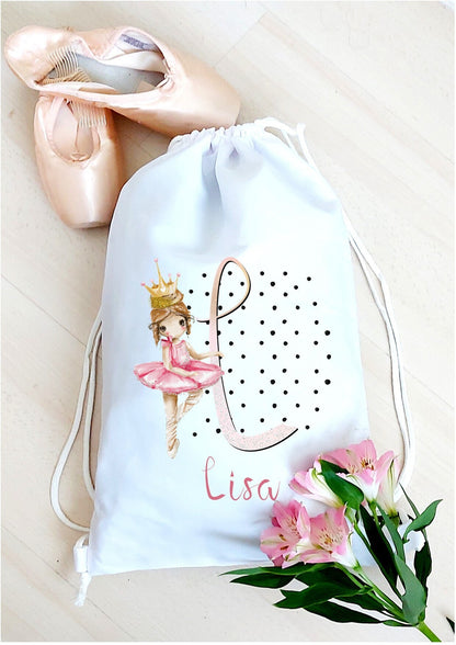 Ballerina Drawstring Bag: Personalised Dance Gift