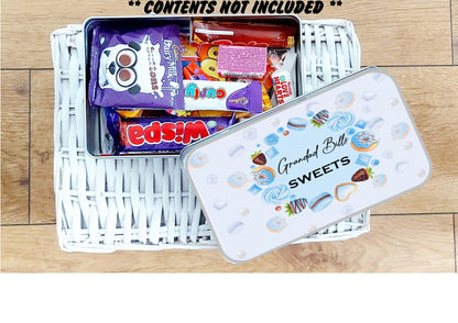 Personalised blue sweet tin: Gift for Grandad, Treat Storage, Dad's sweets, sweet tin for him