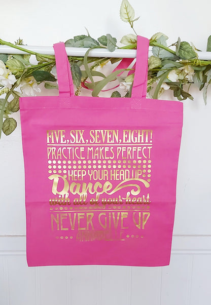 personalised Dancer Cotton Tote Bag: Dance Gift, Stocking Filler